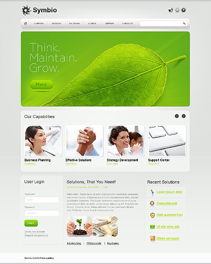 White & Green Business Drupal Template by Astra TMT