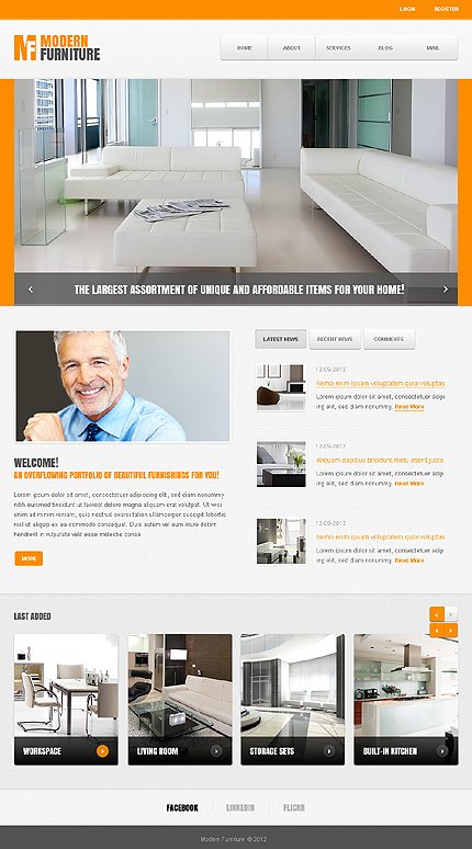 White & Grey Furniture Joomla Template by Astra TMT