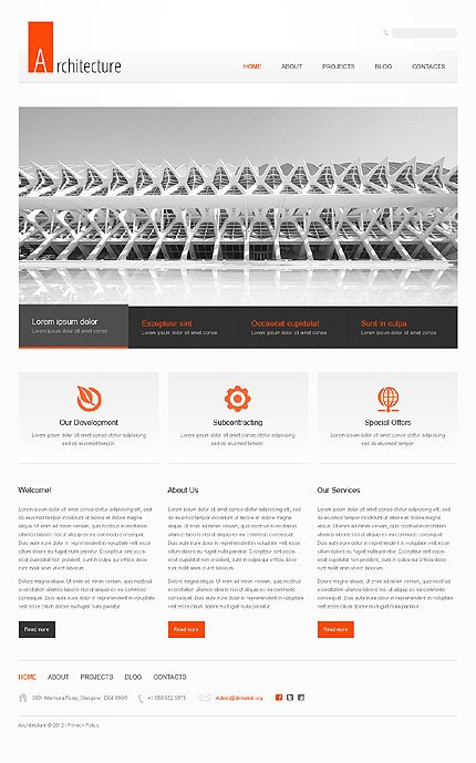 White & Grey Construction Company Joomla Template by Mercury TMT