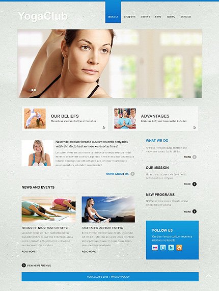 White & Grey Yoga Joomla Template by Irene TMT