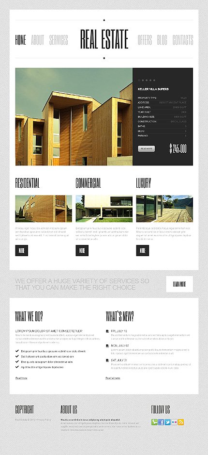 White & Grey Real Estate Agency Joomla Template by Cowboy TMT