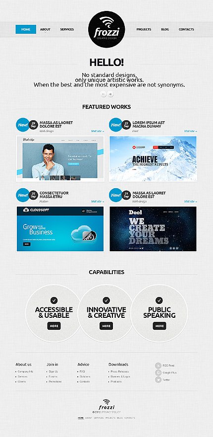 White & Grey Design Studio Joomla Template by Sawyer TMT