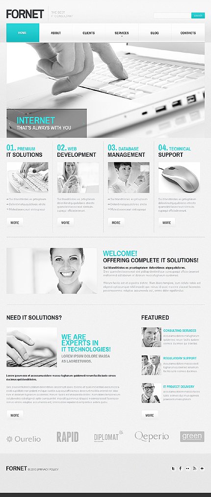 White & Grey IT Joomla Template by Sawyer TMT