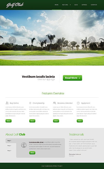 White & Grey Golf Joomla Template by Butterfly TMT
