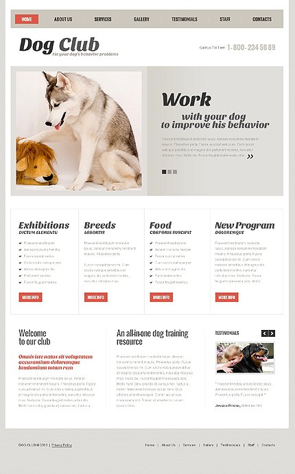 White & Grey Dog Joomla Template by Jenny TMT