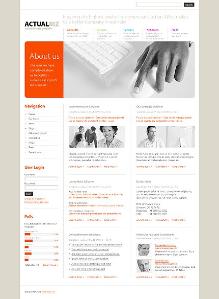 White & Grey Business Drupal Template by Cerberus TMT
