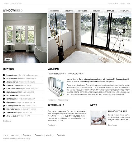 White & Grey Window Drupal Theme by Cowboy TMT