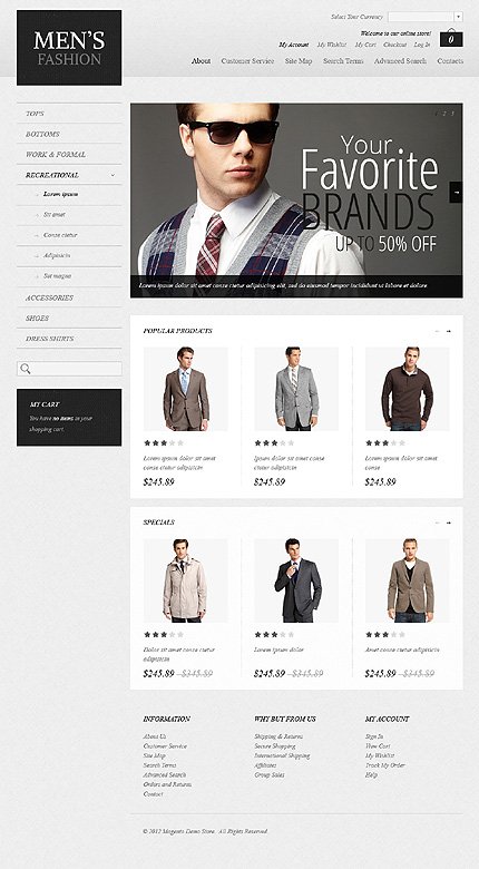 White & Grey Fashion Store Magento Theme by Hermes TMT