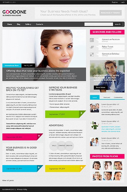 White & Grey Business WordPress Template by Irene TMT
