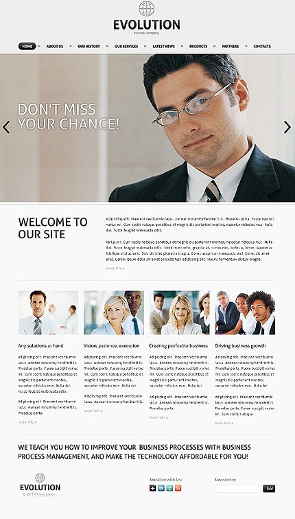 White & Grey Business WordPress Template by Di TMT