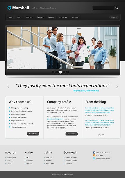 White & Grey Business Joomla Theme by Hugo TMT