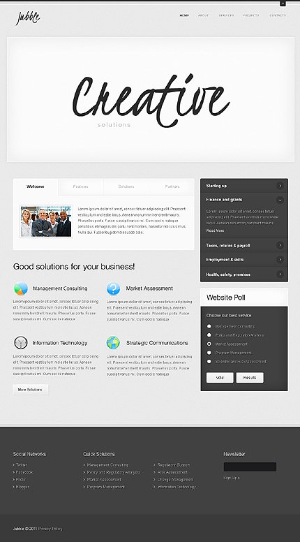 White & Grey Consulting Joomla Template by Hugo TMT