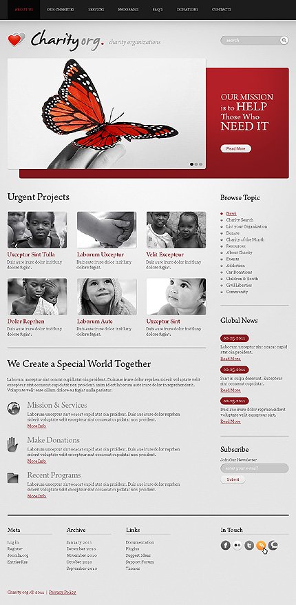 White & Grey Charity Joomla Theme by Svelte TMT