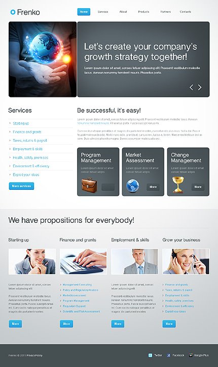 White & Grey Consulting Joomla Template by Hugo TMT