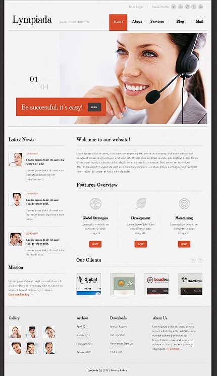 White & Grey Business Joomla Theme by Astra TMT