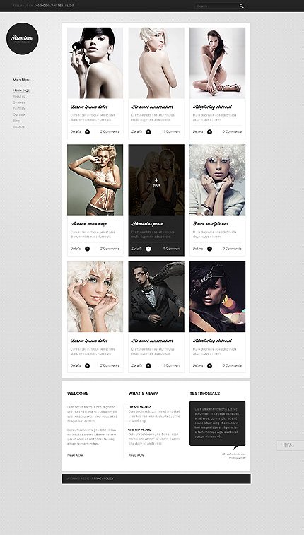 White & Grey Photo Studio Joomla Template by Cowboy TMT