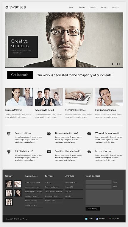 White & Grey Business Joomla Theme by Hugo TMT