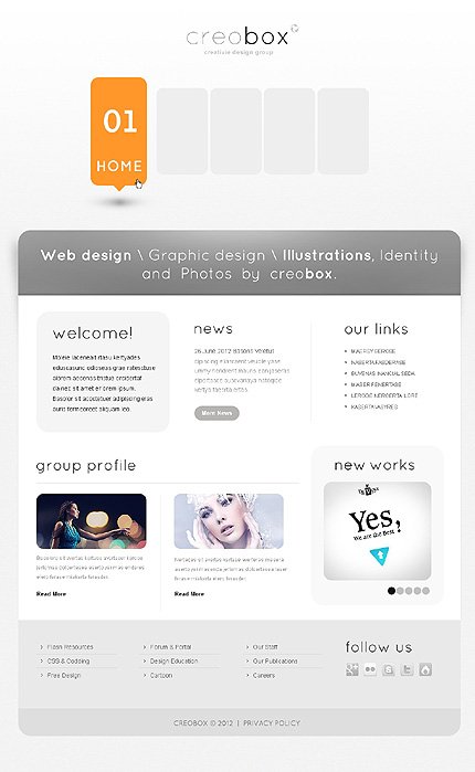 White & Grey Design Studio Joomla Template by Delta TMT