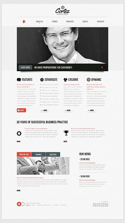 White & Grey Business Joomla Theme by Sawyer TMT