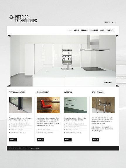 White & Grey Interior & Furniture Joomla Theme by Cowboy TMT