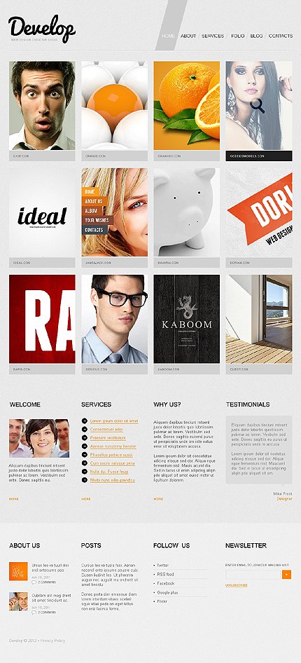 White & Grey Design Studio Joomla Template by Cowboy TMT