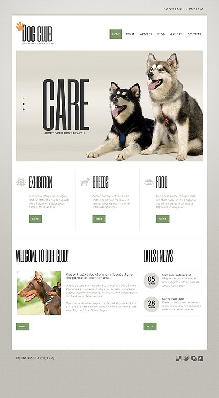 White & Grey Dog Joomla Template by Cowboy TMT