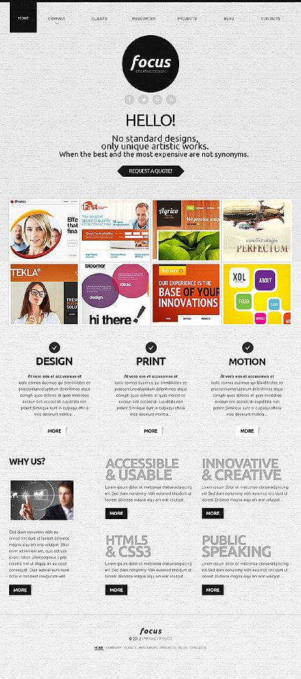 White & Grey Design Studio Joomla Template by Sawyer TMT