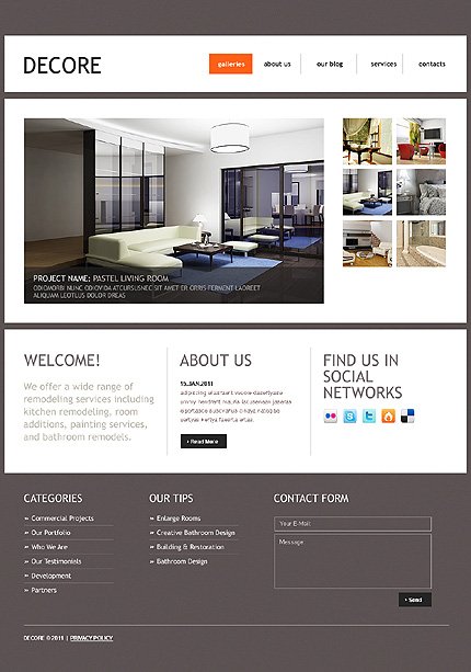 White Home Decor Joomla Template by Delta TMT
