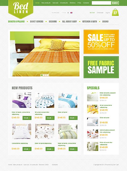 White Home Decor Zen Cart Template by Hermes Zen Cart  TMT