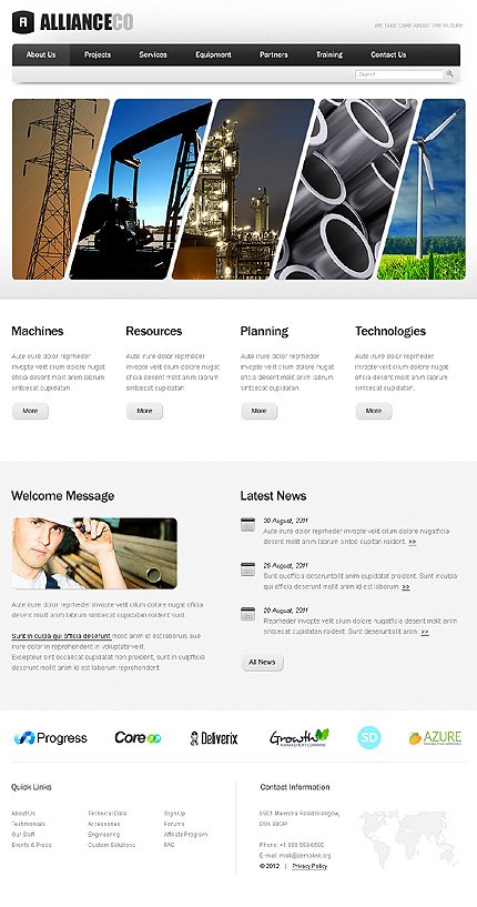 White Industrial Joomla Theme by Svelte TMT