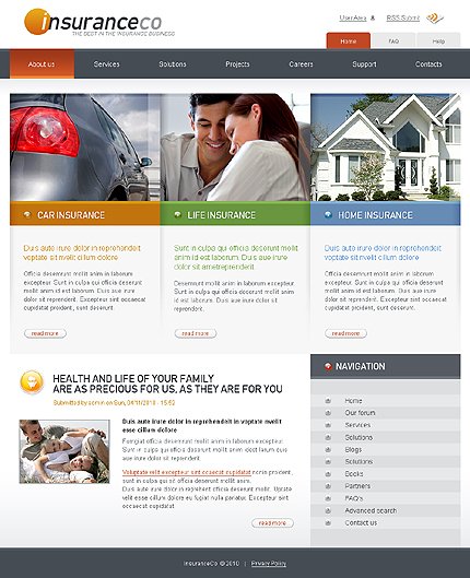 White Insurance Drupal Theme by Svelte TMT