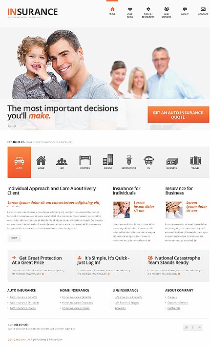 White Insurance Joomla Template by Elza TMT