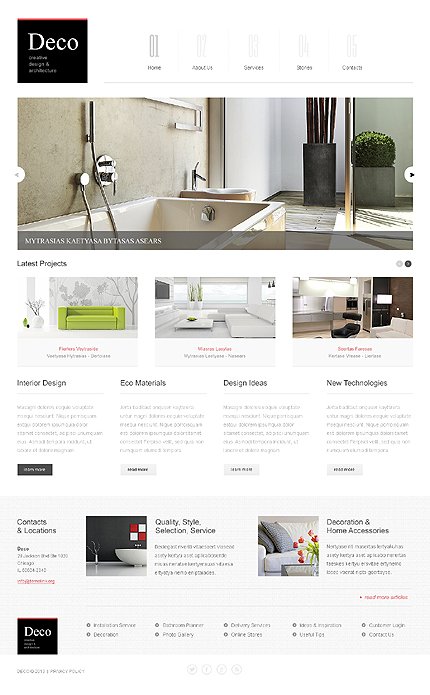 White Interior Design Joomla Template by Delta TMT