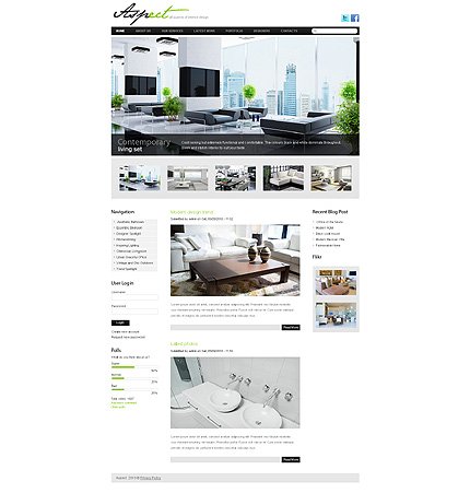 White Interior Design Drupal Theme by Di TMT