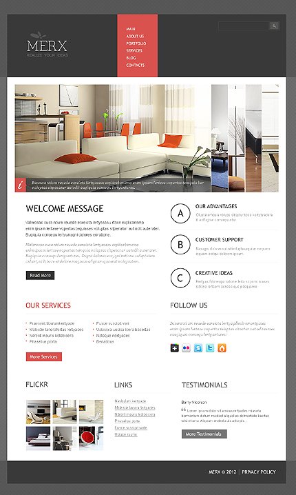 White Interior Design WordPress Theme by Delta TMT