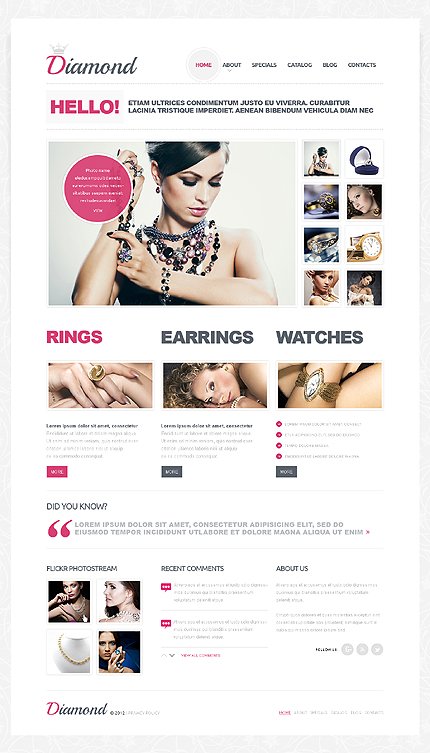White Jewelry Joomla Theme by Sawyer TMT