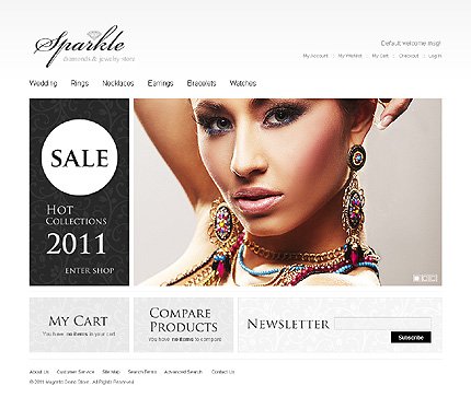 White Jewelry Magento Template by Delta TMT