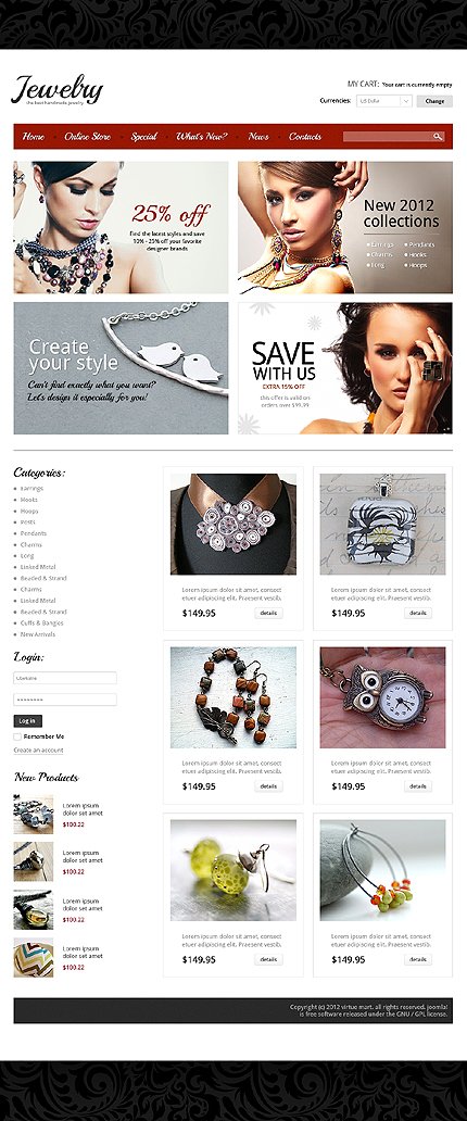 White Jewelry VirtueMart Theme by Di TMT