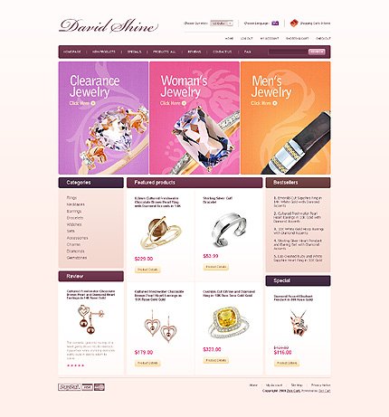 White Jewelry Zen Cart Theme by Oldman Zen Cart  TMT