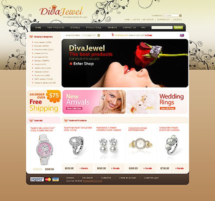 White Jewelry Zen Cart Theme by Delta Zen Cart  TMT