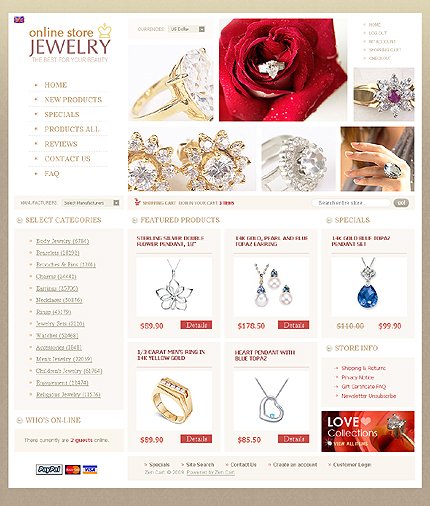 White Jewelry Zen Cart Theme by Delta Zen Cart  TMT