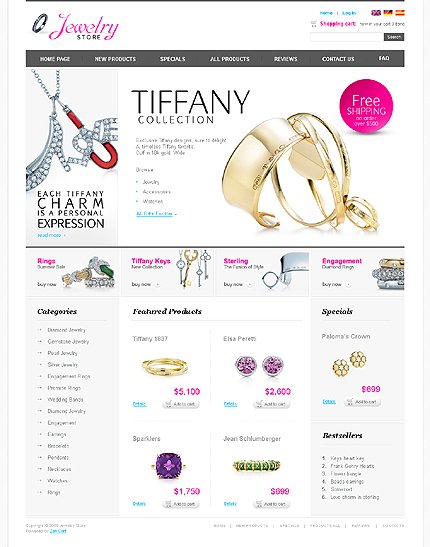 White Jewelry Zen Cart Theme by Hilary Zen Cart  TMT