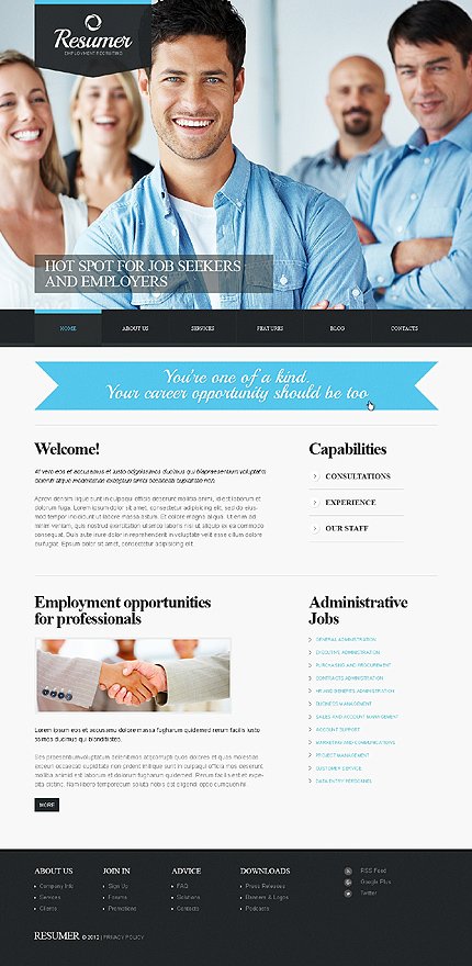 White Job Portal Joomla Template by Sawyer TMT