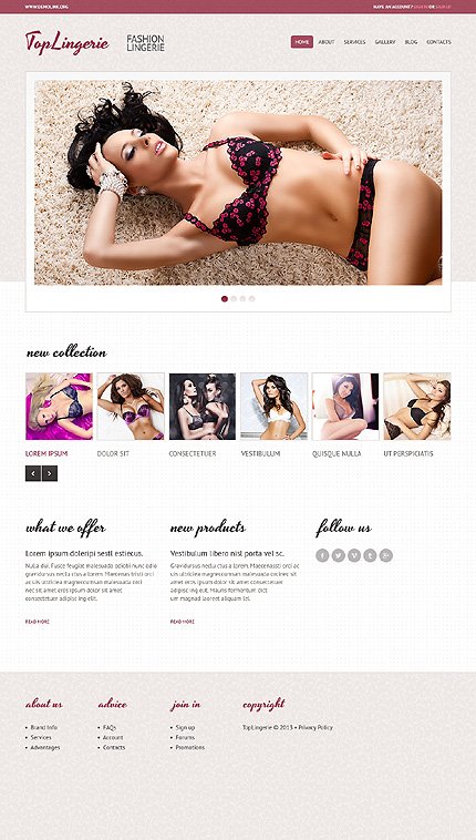 White Lingerie Joomla Template by Cowboy TMT