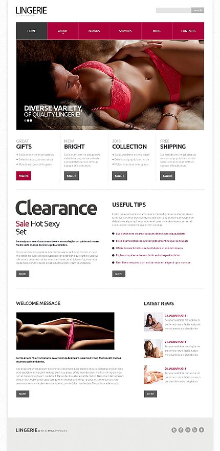 White Lingerie Joomla Template by Butterfly TMT