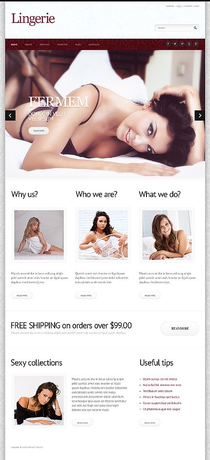 White Lingerie Joomla Template by Butterfly TMT