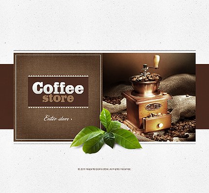 White Magento Coffee Shop Template by Mercury TMT