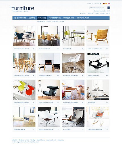 White Magento Furniture Template by Mercury TMT