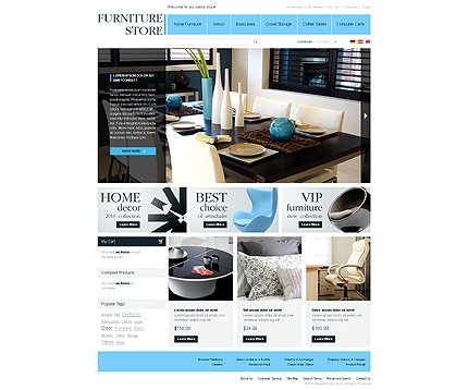 White Magento Furniture Template by Elza TMT