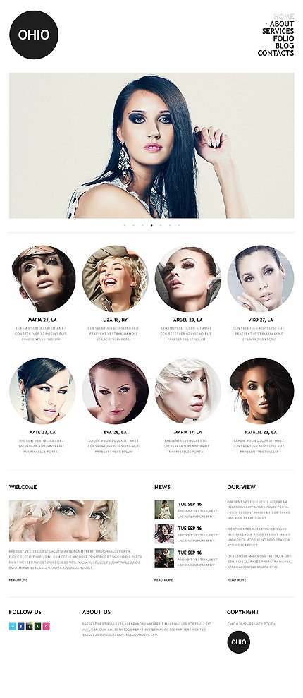 White Model Agency Joomla Template by Cowboy TMT